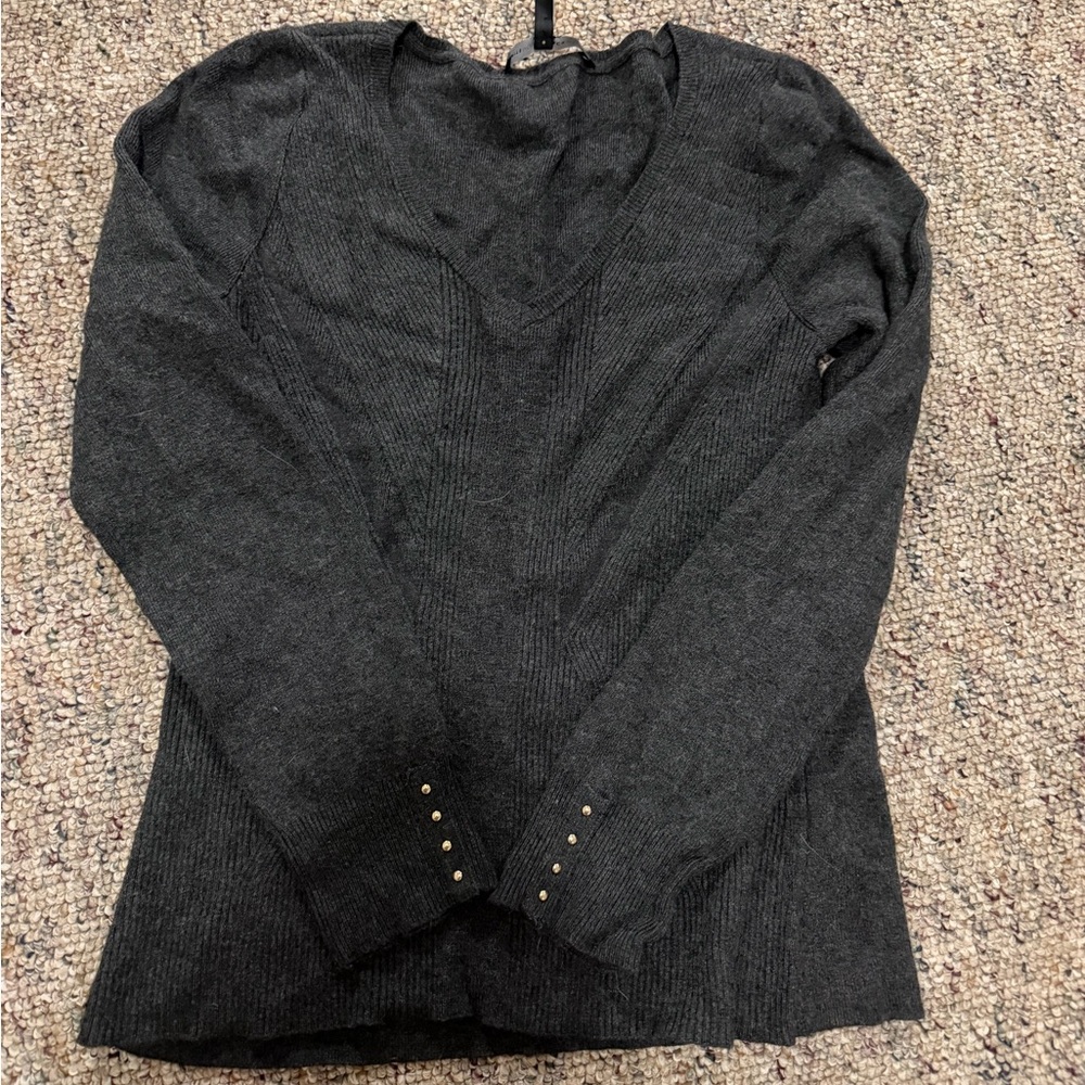 White House Black Market Dark Gray Sweater